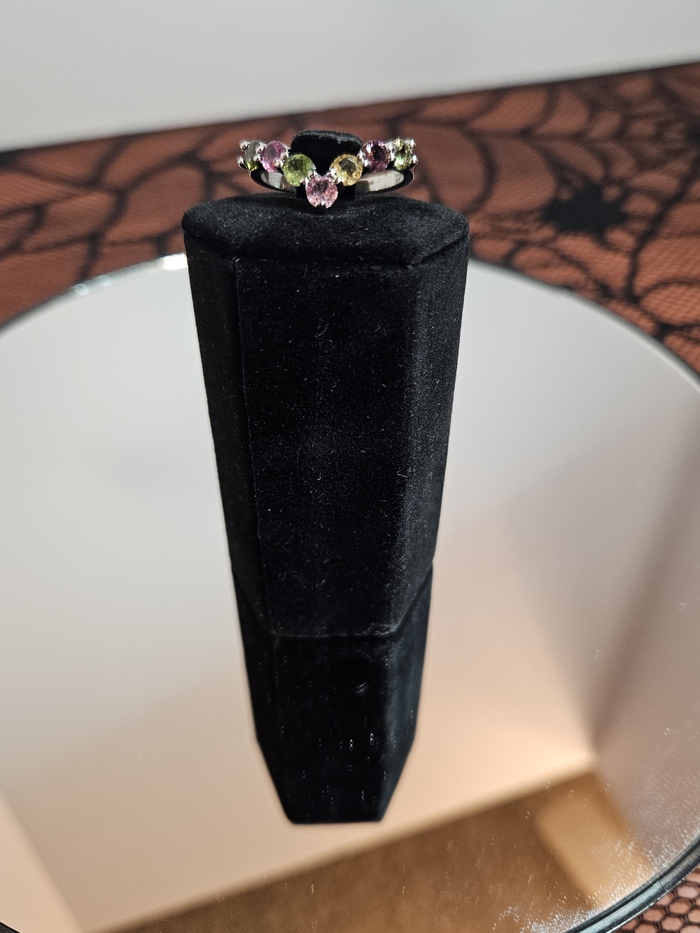 Multi-Colored Gemstone Ring SZ 10 - Picture 2 of 4